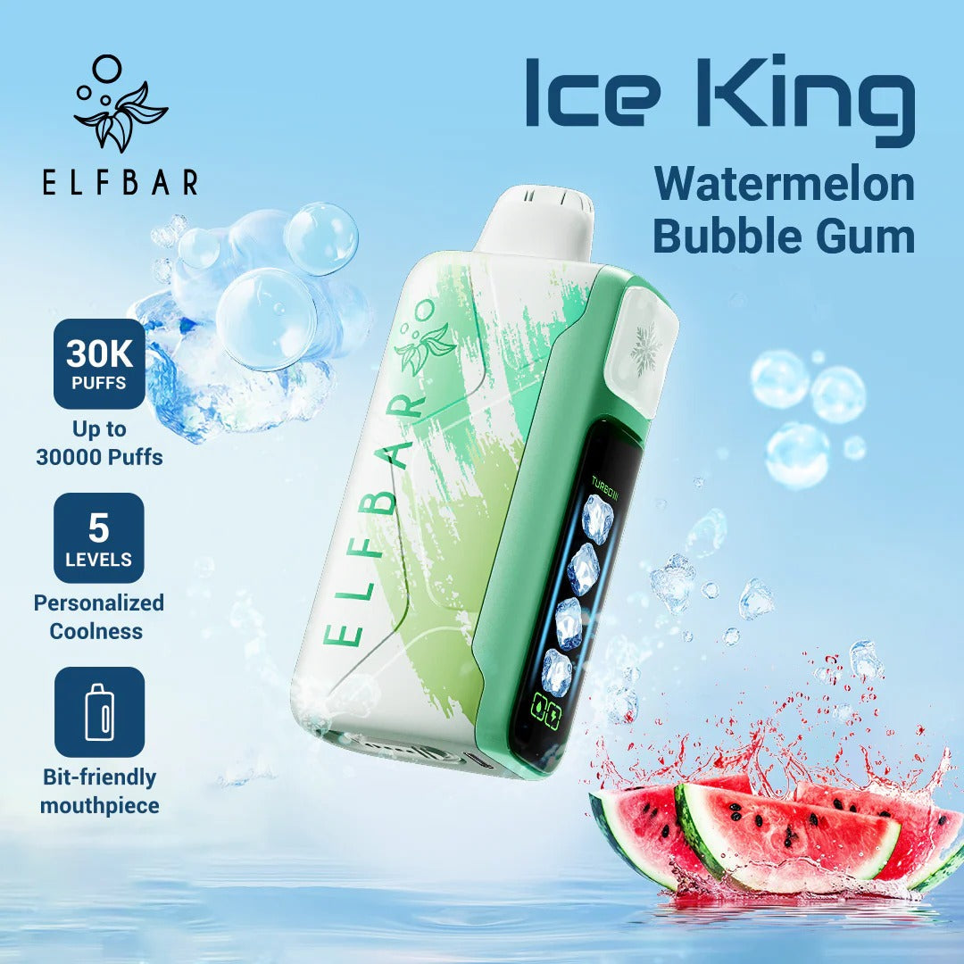 正品ELFBAR ICE KING 30000口-爱奇迹五档冰度调节冰王一次性电子烟-多口味可选