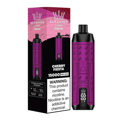 正品阿尔法赫皇冠系列 AL FAKHER CROWN BAR PRO MAX 15K 15000口大烟雾一次性电子烟油量电量显示-多口味可选