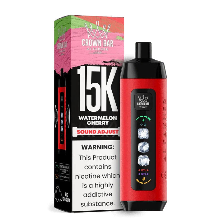 正品阿尔法赫15000口可调冰度款 AL FAKHER CROWN BAR ICE ADJUST 15K 大烟雾一次性电子烟-多口味可选