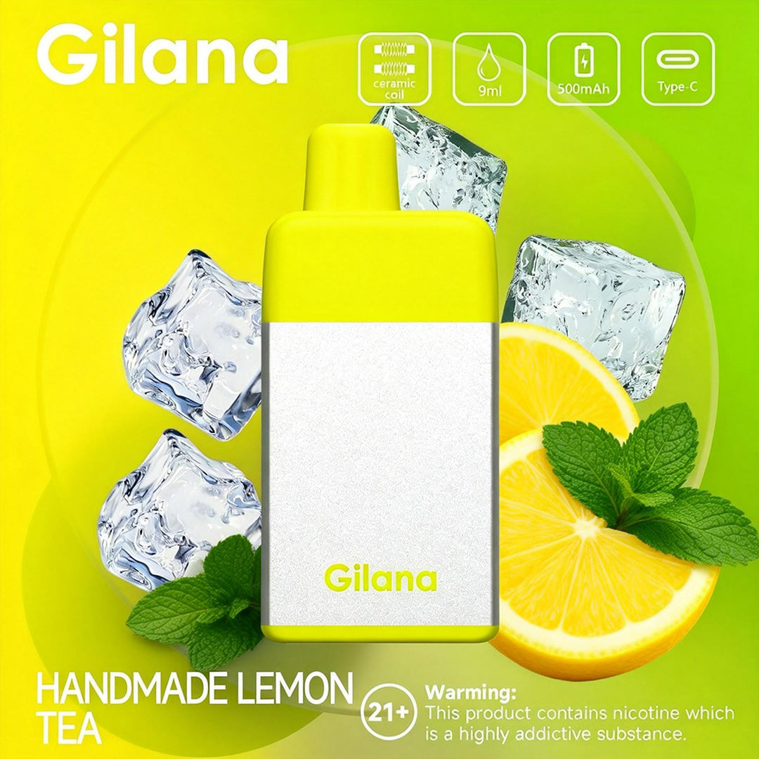 正品吉拉娜冰立方 Gilana Ice Cube 7000口劲爽冰感系列三色指示灯电量显示可视化油仓一次性电子烟-多口味可选