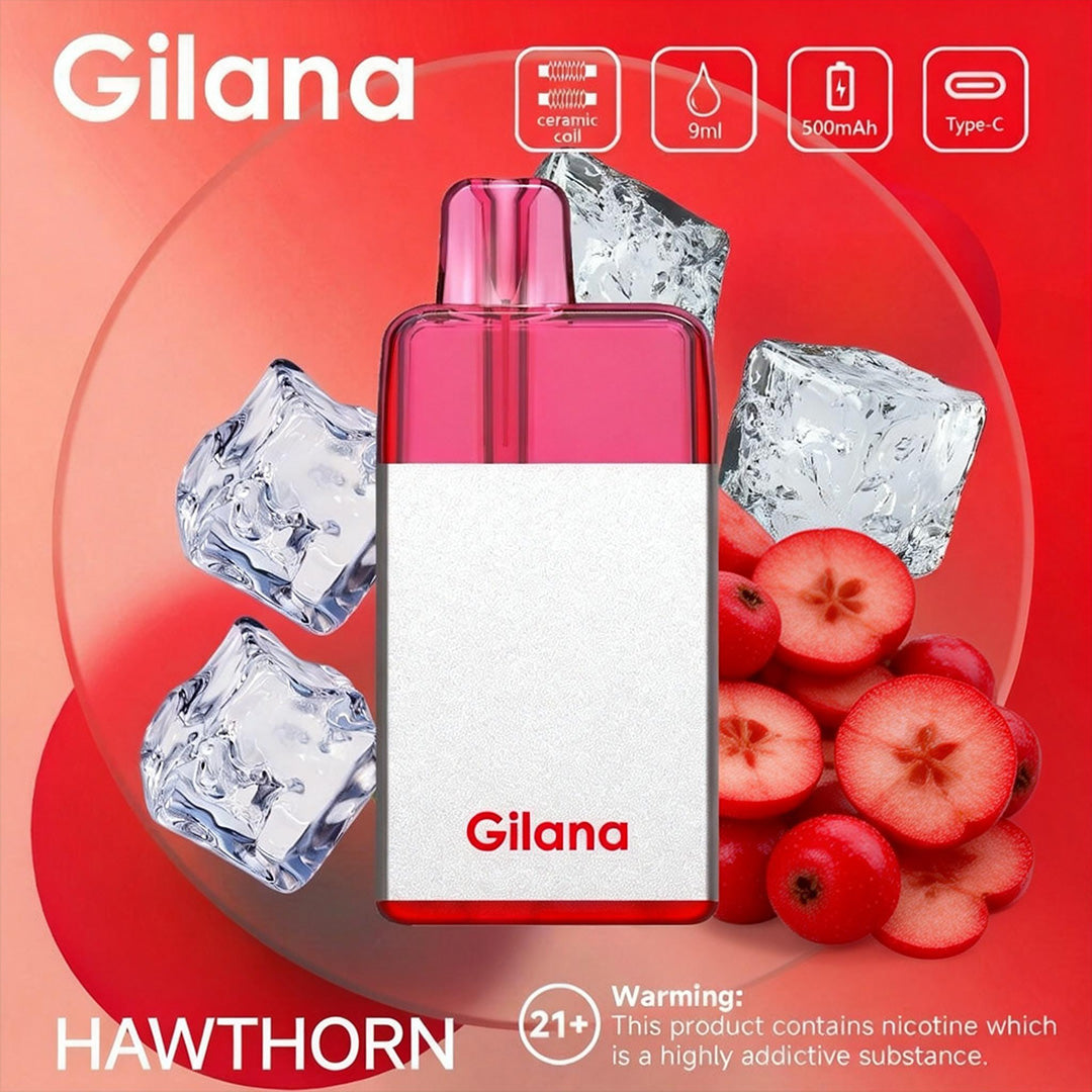正品吉拉娜冰立方 Gilana Ice Cube 7000口劲爽冰感系列三色指示灯电量显示可视化油仓一次性电子烟-多口味可选