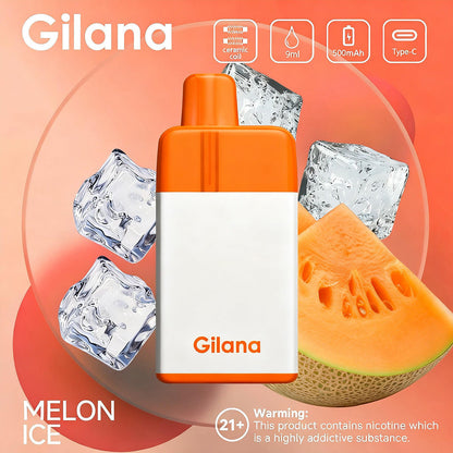 正品吉拉娜冰立方 Gilana Ice Cube 7000口劲爽冰感系列三色指示灯电量显示可视化油仓一次性电子烟-多口味可选