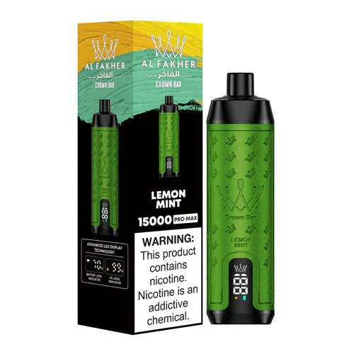 正品阿尔法赫皇冠系列 AL FAKHER CROWN BAR PRO MAX 15K 15000口大烟雾一次性电子烟油量电量显示-多口味可选