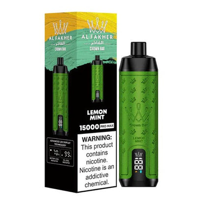 正品阿尔法赫皇冠系列 AL FAKHER CROWN BAR PRO MAX 15K 15000口大烟雾一次性电子烟油量电量显示-多口味可选