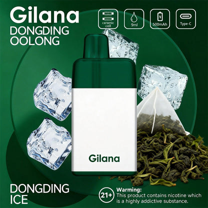 正品吉拉娜冰立方 Gilana Ice Cube 7000口劲爽冰感系列三色指示灯电量显示可视化油仓一次性电子烟-多口味可选