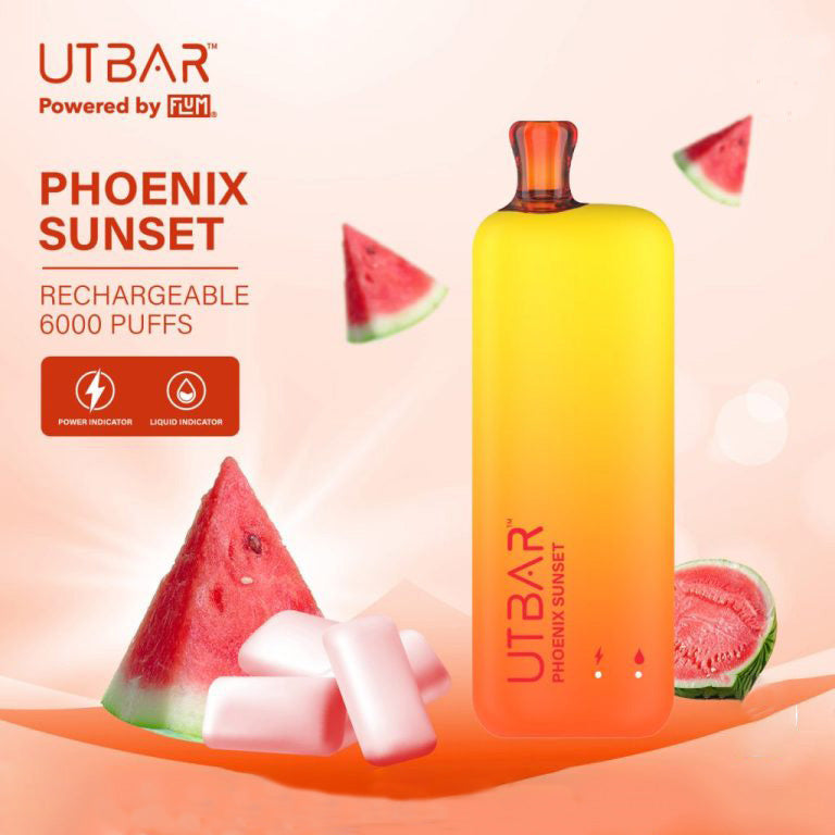正品FLUM UTBAR 6000口绚丽质感外观设计电量油量指示一次性电子烟-多口味可选