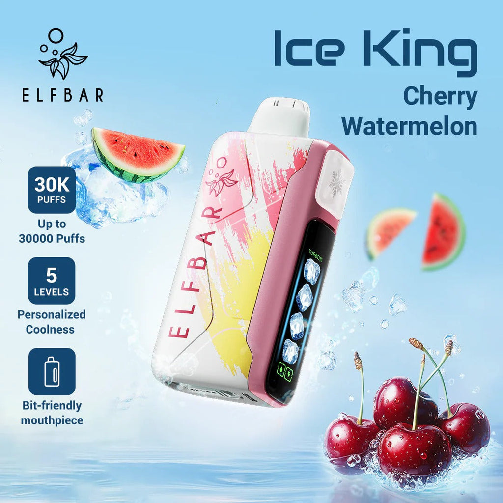 正品ELFBAR ICE KING 30000口-爱奇迹五档冰度调节冰王一次性电子烟-多口味可选