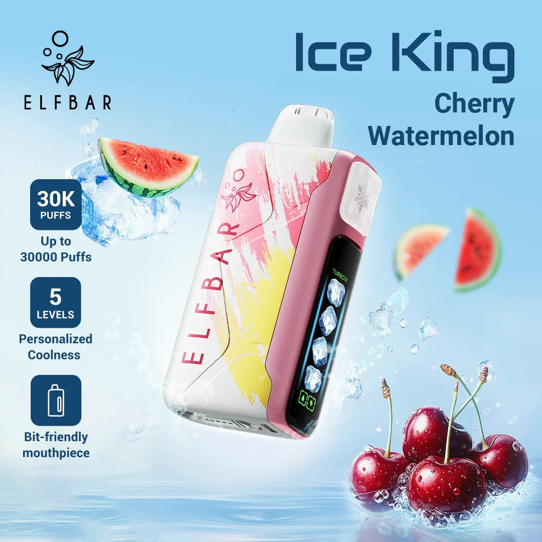 正品ELFBAR ICE KING 30000口-爱奇迹五档冰度调节冰王一次性电子烟-多口味可选