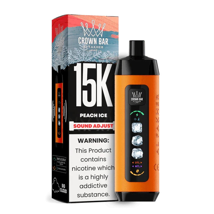 正品阿尔法赫15000口可调冰度款 AL FAKHER CROWN BAR ICE ADJUST 15K 大烟雾一次性电子烟-多口味可选