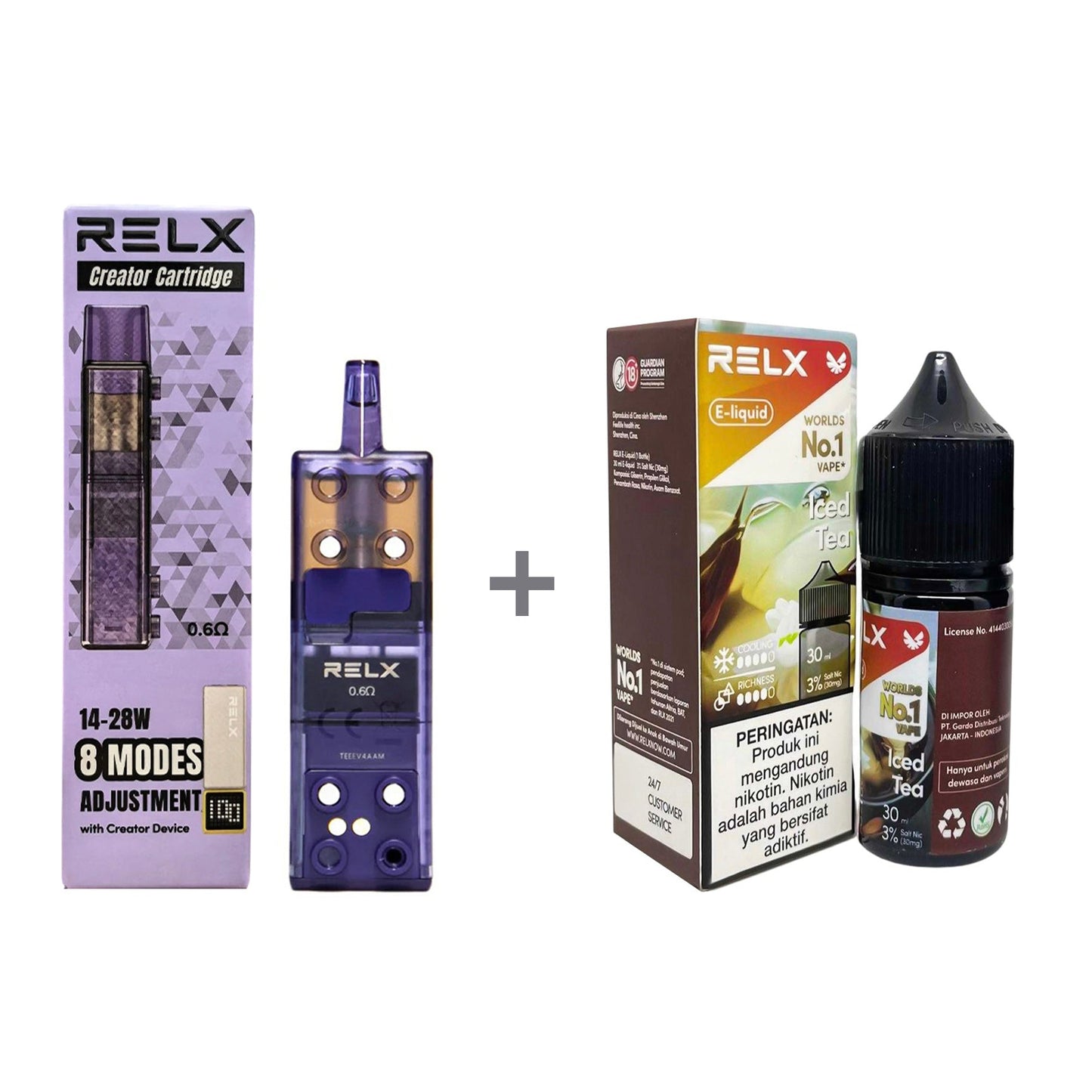 正品悦刻三代积木空弹烟油套餐(5ml容积RELX空弹+30ml正品RELX E-liquid)