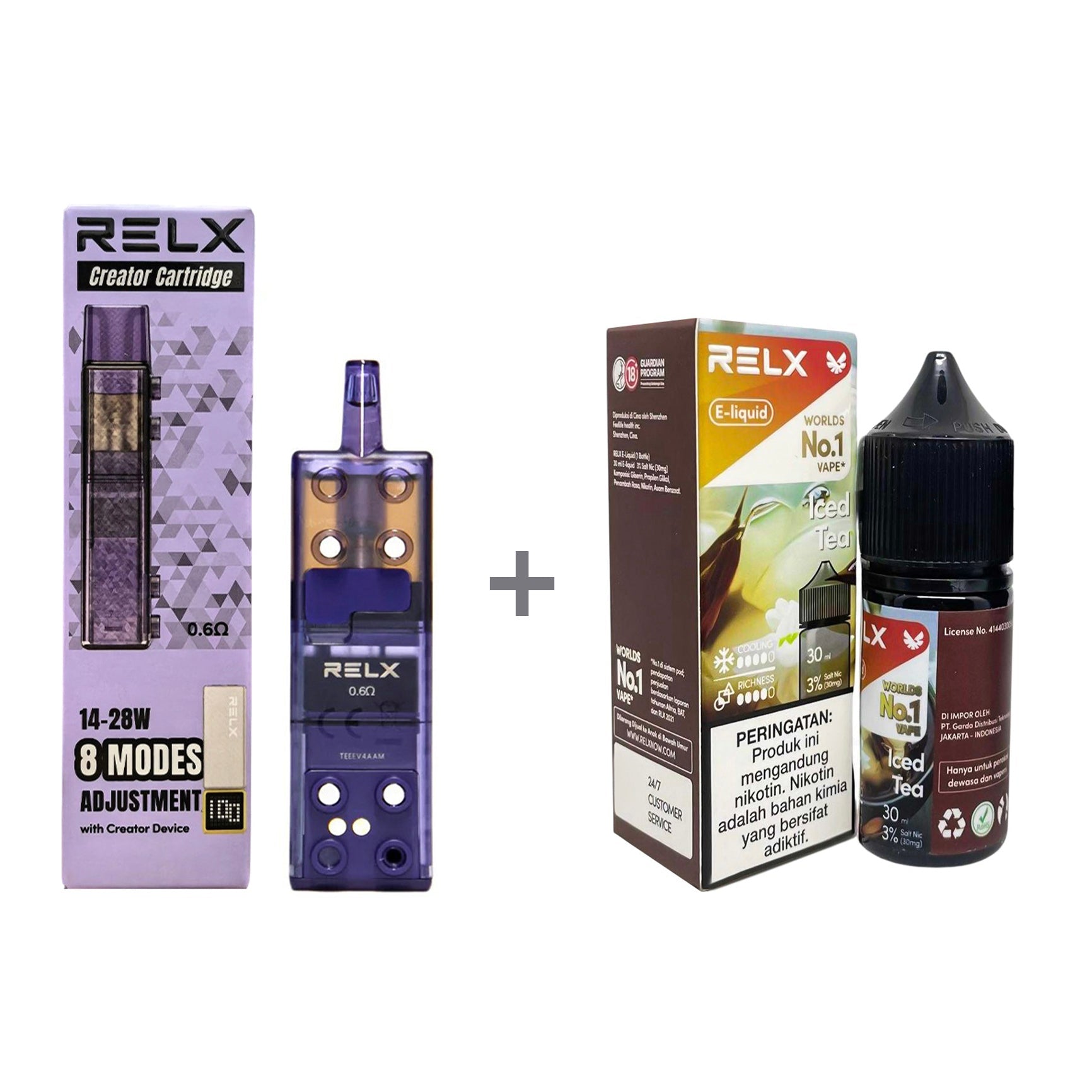 正品悦刻三代积木空弹烟油套餐(5ml容积RELX空弹+30ml正品RELX E-liquid)