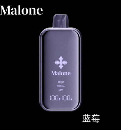 正品Malone Bar马龙克罗心35000口金属全镜面高颜值屏幕三档功率可调一次性电子烟-多口味可选