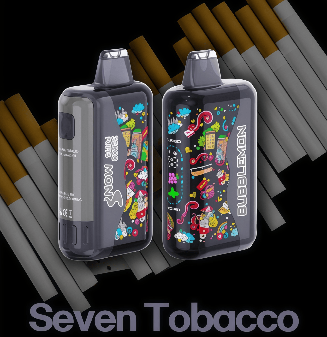 正品韩版BUBBLE MON  GRAFFITI巴布梦泡泡兽满天星炫彩壁纸LED灯效35000口可调功率含隐藏口味一次性电子烟