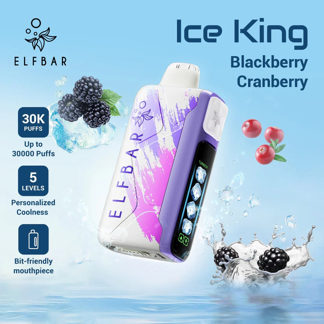 正品ELFBAR ICE KING 30000口-爱奇迹五档冰度调节冰王一次性电子烟-多口味可选