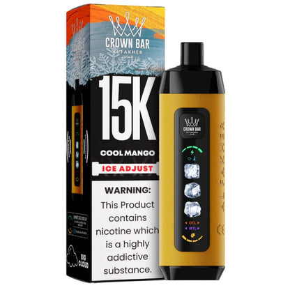 正品阿尔法赫15000口可调冰度款 AL FAKHER CROWN BAR ICE ADJUST 15K 大烟雾一次性电子烟-多口味可选