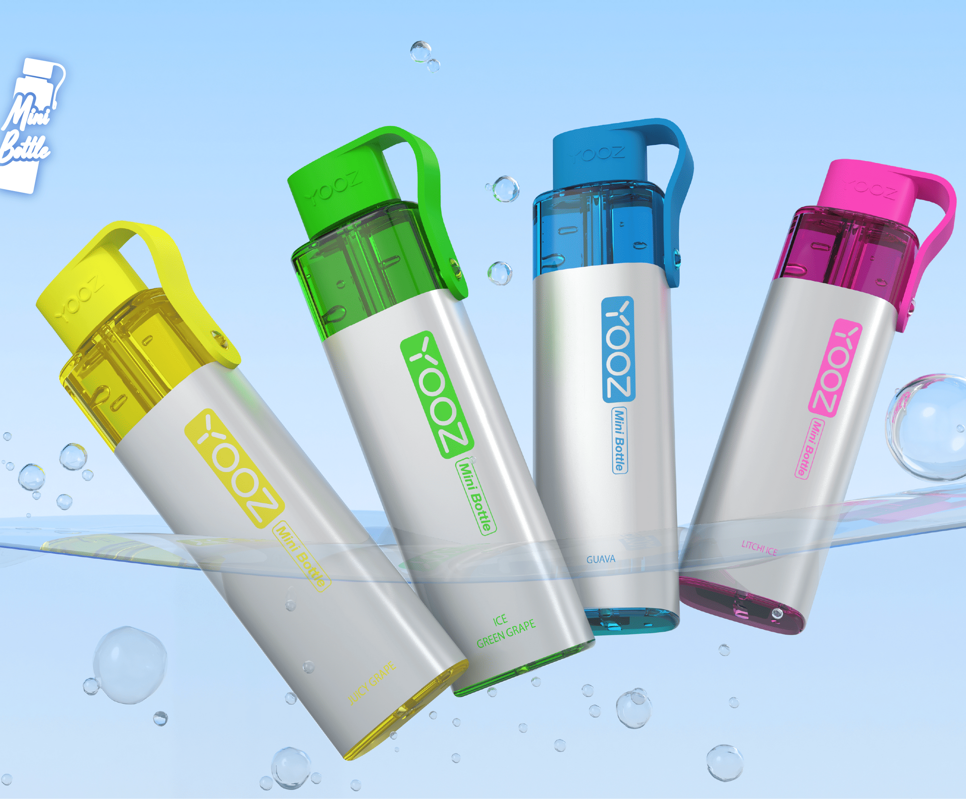 正品柚子MINI BOTTLE带食品级硅胶嘴帽4000口YOOZ一次性电子烟-多口味可选